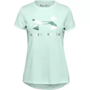 Image of Under Armour Big Logo Short Sleeve T Shirt Junior Girls - Green
