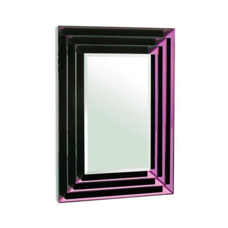 Image of Premier Housewares Carlotta Purple Mirrored Bevelled Frame Mirror Purple