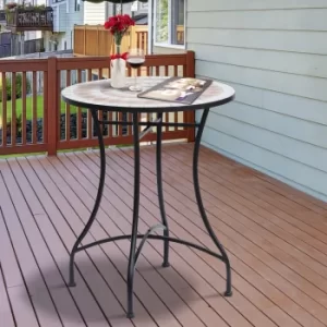 Image of Outsunny Mosaic Table Round Ceramic Bistro Garden Furniture Side Bar Table Patio Outdoor