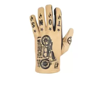 Image of Helstons Kustom Summer Leather Beige Gloves T9