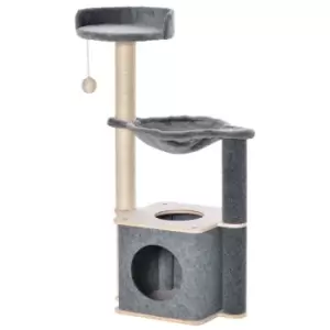 Image of Pawhut Cat Tree Tower Climbing Activity Center With Sisal Scratching Post - Grey