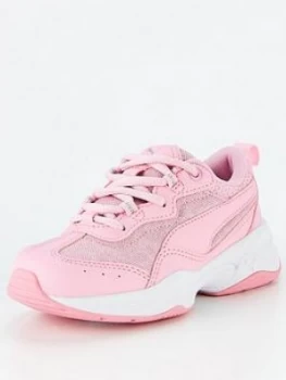 Image of Puma Cilia Mesh Glitter Childrens Trainers - Pink/White, Size 2
