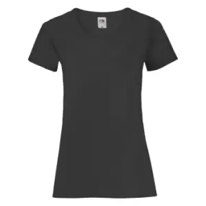 Image of Fruit Of The Loom Ladies/Womens Lady-Fit Valueweight Short Sleeve T-Shirt (Pack Of 5) (L) (Black)