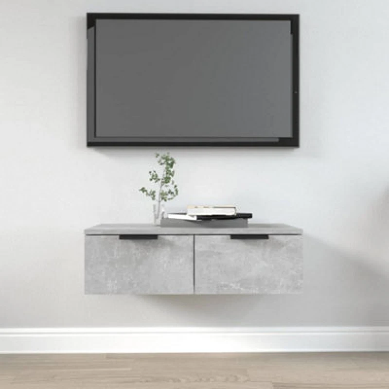 Image of Vidaxl Wall Cabinet Concrete Grey 68X30X20 Cm Engineered Wood, Grey 811398