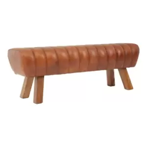 Image of Retro Tan Leather Gym stool