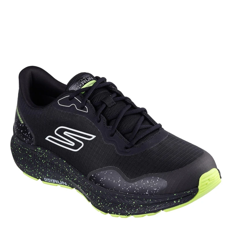 Image of Skechers Waterproof Running Shoes Black/Lime male 9 (43)