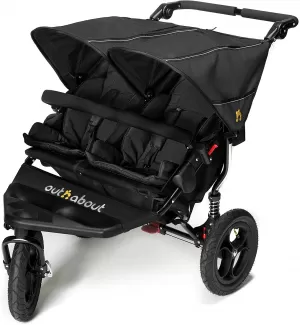 Image of Out n About Nipper Double V4 Pushchair, Black