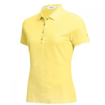 Image of Calvin Klein Golf Sleeve Cotton Polo Shirt Ladies - Limelight
