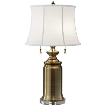 Image of Stateroom - 2 Light Table Lamp Brass, E27 - Elstead