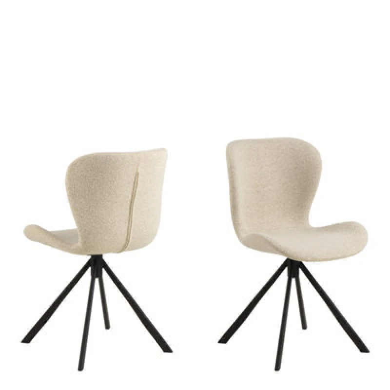 Image of Furniture To Go Batilda Swivel Dining Chairs In Cream Fabic Set Of 2