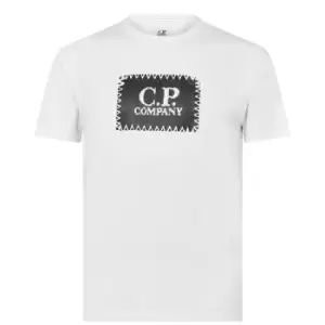 Image of CP COMPANY 30/1 Block Logo T Shirt - White