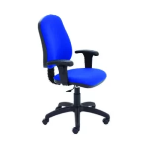 Image of Teme Mid Back Single Lever Chair Adjustable Arms Royal Blue KF822769