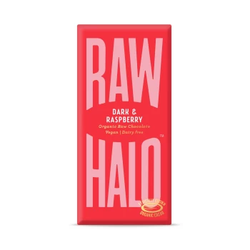 Image of Raw Halo Dark & Raspberry Raw Chocolate Bar 70g