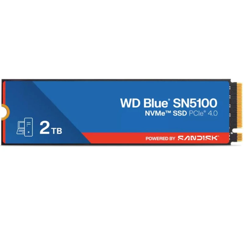 Image of Western Digital Blue SN5100 2TB M.2 NVMe SSD - PCIe 4.0 Gen4, Up to 7,300MB/s - High-Performance Internal Solid State Drive - WDS200T5B0E-00CPE0