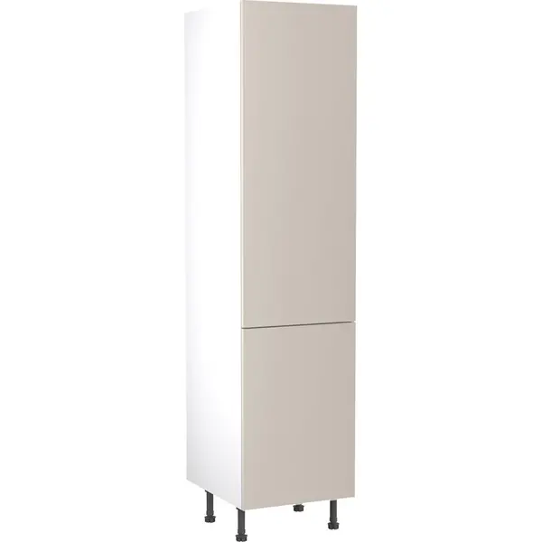 Image of Kitchen Kit Flatpack Slab Kitchen Cabinet Tall Larder Unit Ultra Matt 500mm in Light Grey MFC
