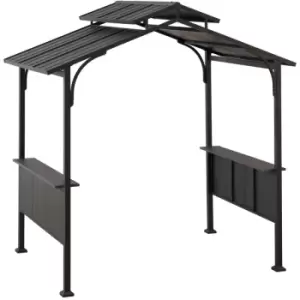 Image of Steel/Fabric Grill Gazebo ASPE in Brown - 244cm x 152cm