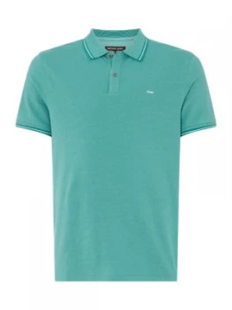 Image of Mens Michael Kors Polo Tipped Greenwich Stretch Green