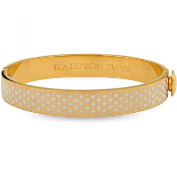 Image of 1cm Salamander Cream & Gold Hinged Bangle