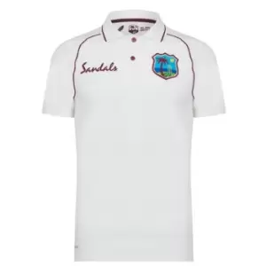 Image of Castore West Indies Test Short Sleeve Polo Shirt - White