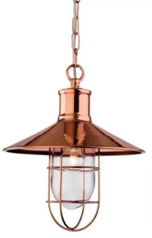 Image of Crescent 1 Light Wire Ceiling Pendant Copper, E27