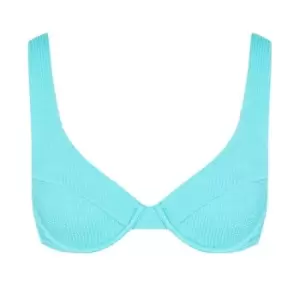 Image of Missguided Crinkle Underwire Bikini Top - Blue