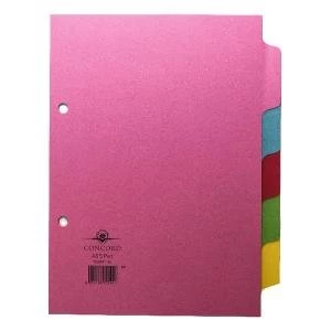 Image of Concord Divider 5-Part A5 160gsm Pastel Colours 70599J5