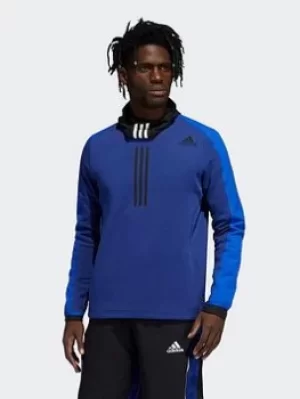 Image of adidas Cold.rdy Training Crew Sweatshirt, Blue, Size S, Men