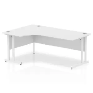 Image of Impulse 1800mm Left Crescent Desk White Top White Cantilever Leg MI002394