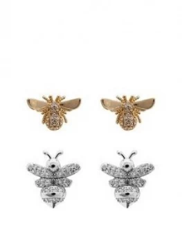 Image of Jon Richard Mixed Plate Cubic Zirconia Bee 2 Pack
