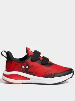 Image of adidas X Marvel Spider-man Fortarun Shoes, Red/Black/White, Size 2 Older, Women