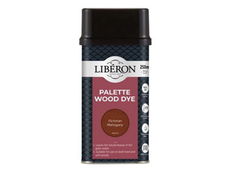 Image of Liberon Palette Wood Dye Victoria Mahogany 250ml Victorian Mahogany