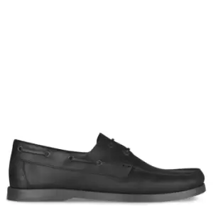 Image of Jack Wills Leather Boat Shoes - Black