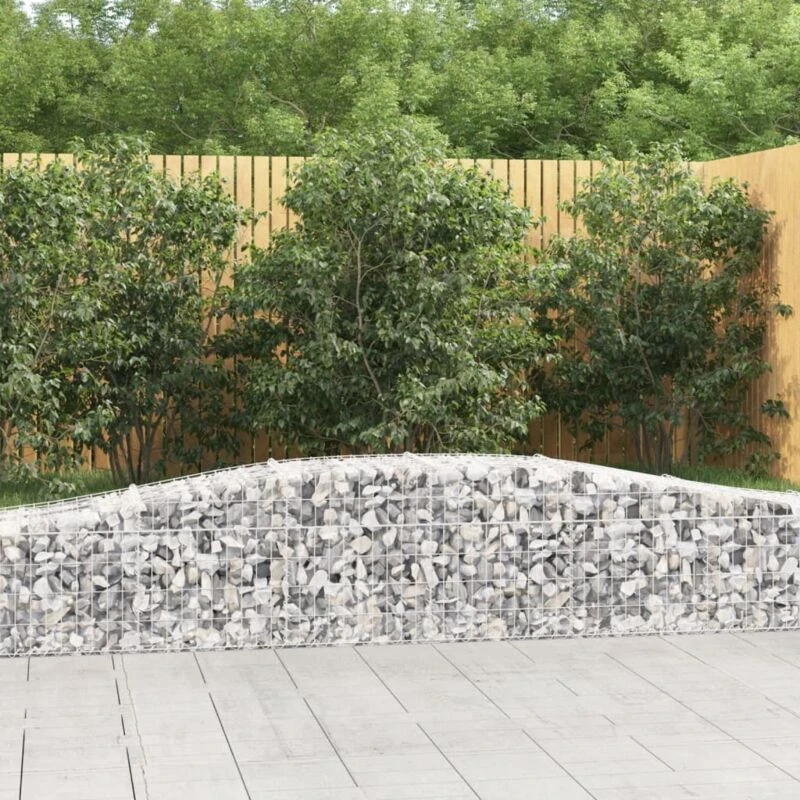 Image of vidaXL Arched Gabion Baskets 6 pcs 400x50x40/60cm Galvanised Iron, Silver 3145921