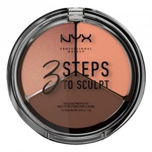 Image of NYX Professional Makeup 3 Steps to Sculpt Face Sculpting Palette Deep