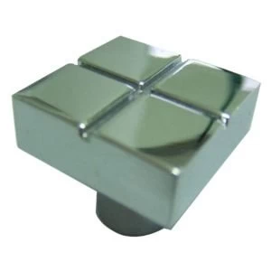 Image of BQ Polished Chrome effect Square Furniture knob Pack of 1