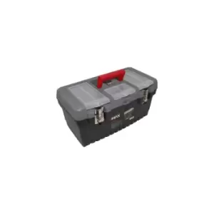 Image of HEAVY DUTY 19' PLASTIC TOOL BOX & Organiser CHEST STORAGE BAG CASE MTB19 - Hilka