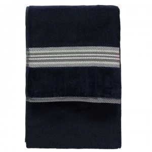 Image of Gray and Willow Ralf Border Navy Towel - Navy