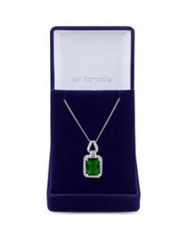 Image of Jon Richard Jon Richard Cubic Zirconia Emerald Pendant Necklace