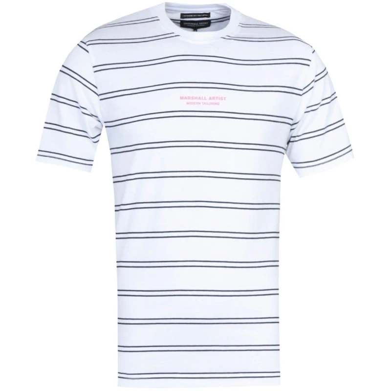 Image of Marshall Artist Marshall Artist Twin Stripe Nautics T-Shirt - White White XS