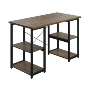 Image of Soho Desk 4 Straight Shelves 1200x600x770mm Dark Walnut/Black SD07BKDW