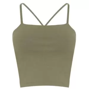 Image of Firetrap Crop Cross Back Cami - Green
