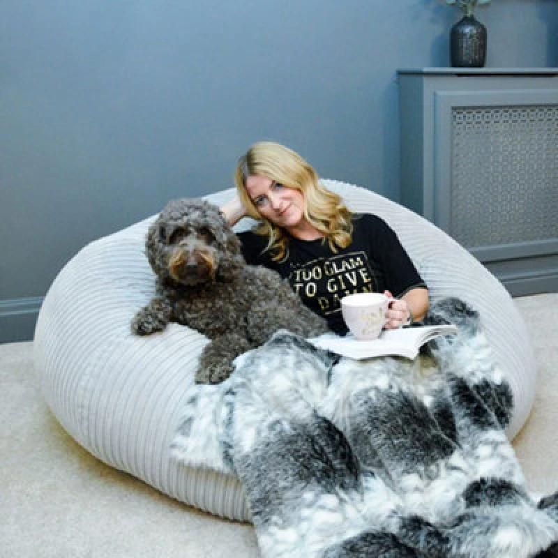 Image of rucomfy Beanbags rucomfy Goliath Beanbag - Jumbo Cord-platinum Grey 036-GOL-PLT