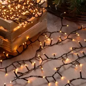 Image of Festive Indoor & Outdoor Flickering 7ft Christmas Tree Lights 1000 Warm White LEDs
