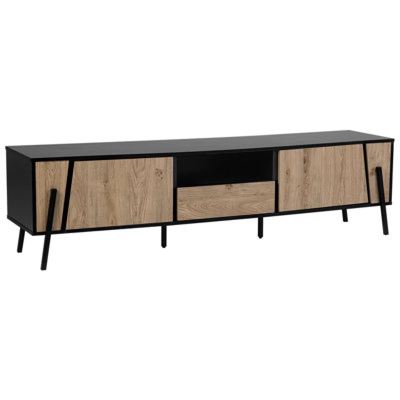 Image of Beliani TV Stand Blackpool Brown/ Black