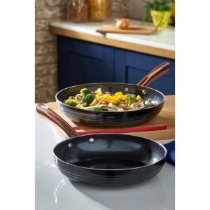 Image of Tower Linear Black Rose Gold 2 Piece Frying Pan Set