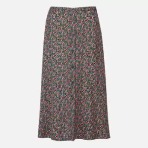 Image of Barbour Anglesey Floral-Print Lyocell Midi Skirt - UK 10