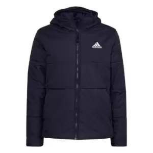 Image of adidas BSC 3-Stripes Hooded Insulated Jacket Mens - Blue