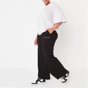 Image of Missguided Size Wige Leg Joggers - Black