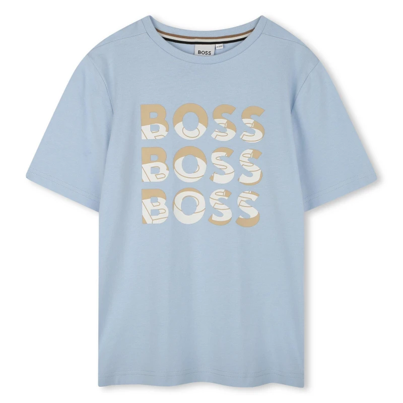Image of Boss Multi Logo T-Shirt Juniors - Blue Blue 3 - 4 Years