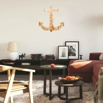 Image of Anchor - Walnut Walnut Decorative Wooden Wall Accessory